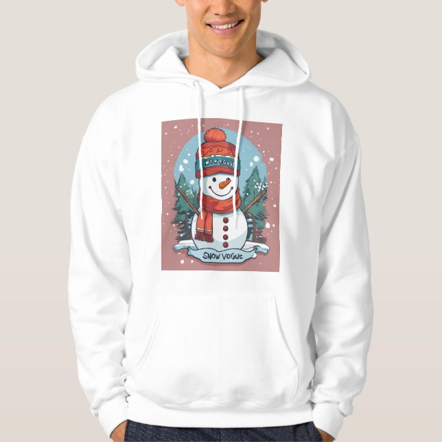 Snow Vogue Premium Hoodie – Cute Snowman Christmas (Front)