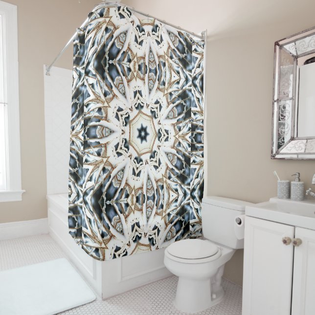 Snow Web Shower Curtain (In Situ)
