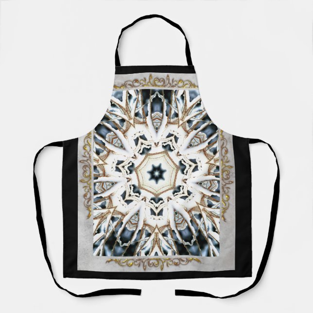 Snow Web with Gold Flourish Apron (Front)