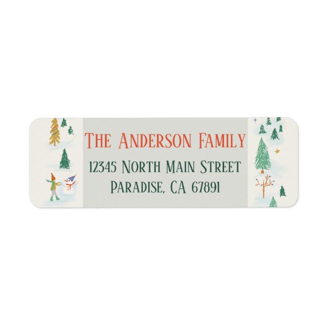 Snow What Fun Address Lables Return Address Label (Front)