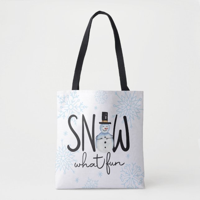 Snow What Fun Snowman Tote Bag (Front)