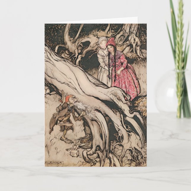 Snow White and Rose Red by Arthur Rackham Card (Front)