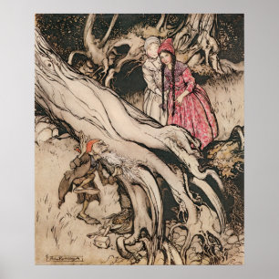 Snow White and Rose Red by Arthur Rackham Poster