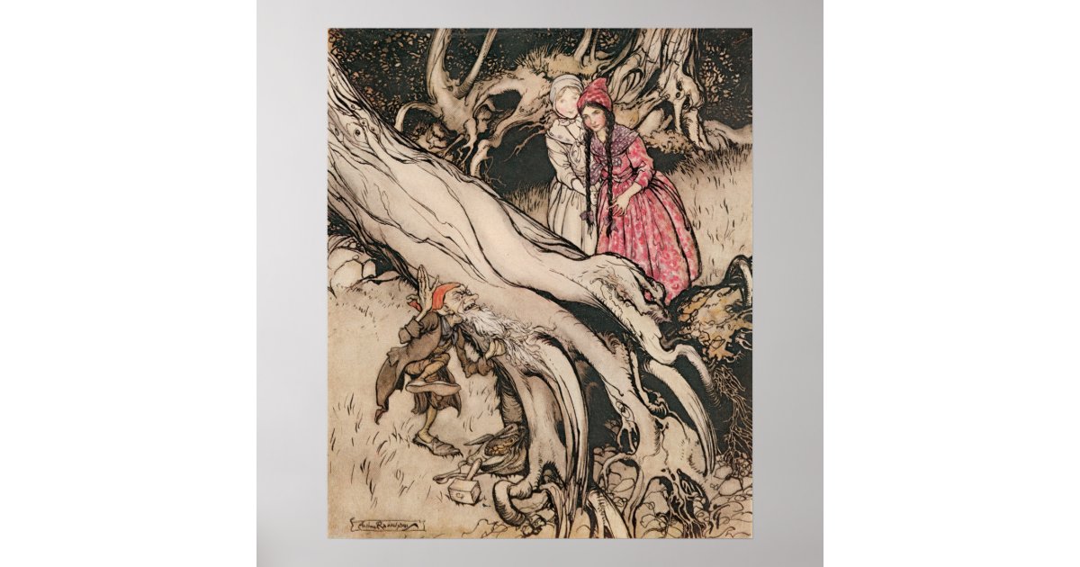 Snow White and Rose Red by Arthur Rackham Poster | Zazzle