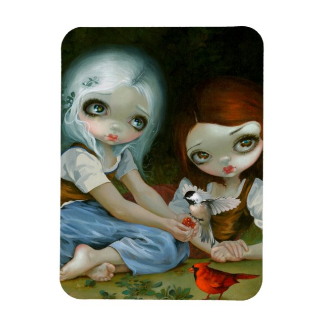 "Snow White and Rose Red" Flex Magnet (Vertical)