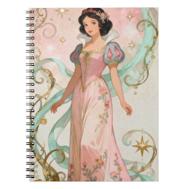 Snow White Art Nouveau Notebook (Front)