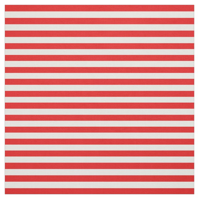 Snow white, Bright red stipe, stripes Fabric (Swatch)