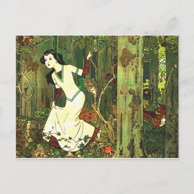 Snow White Chased By Wolves Postcard (Front)