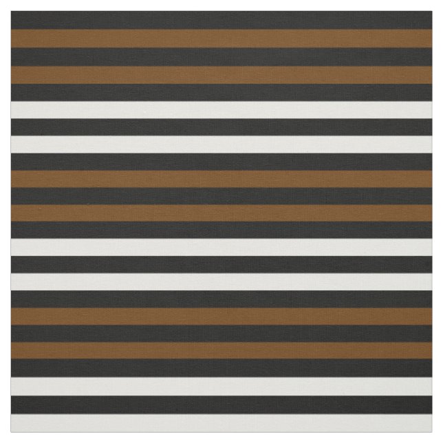 Snow white, Coco brown, midnight black stipe Fabric (Swatch)