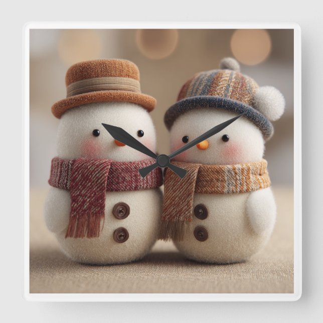 Snow White Enchanted Fairy Tale Design – Magical  Square Wall Clock (Front)