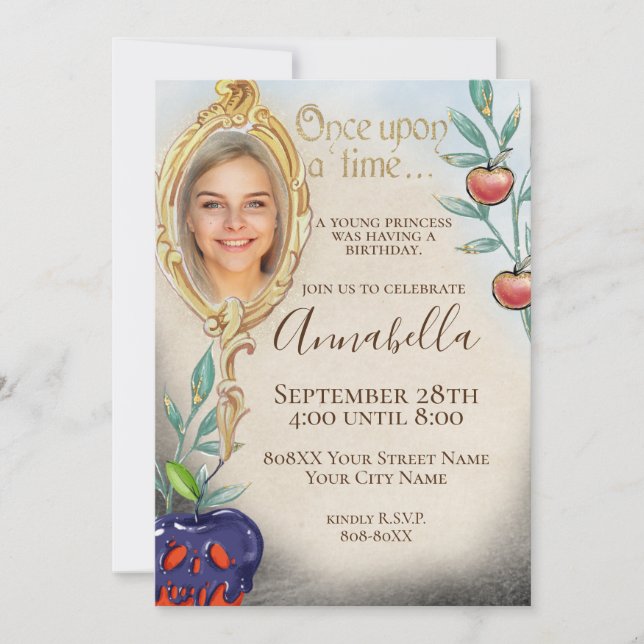 Snow White Enchanted Fairy Tale Party Invitation (Front)