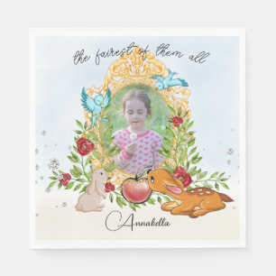 Snow White Fairy Tale Magic Mirror Custom Photo Napkin