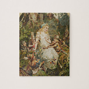Snow White German Fairy Tale Illustration Jigsaw Puzzle