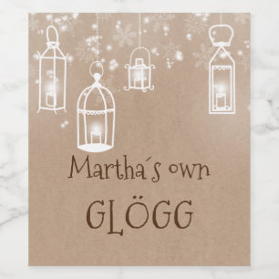 Snow white lanterns wine label