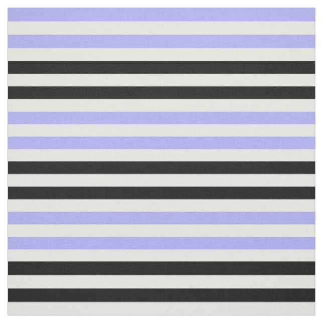 Snow white, Light blue, midnight black stipe Fabric (Swatch)