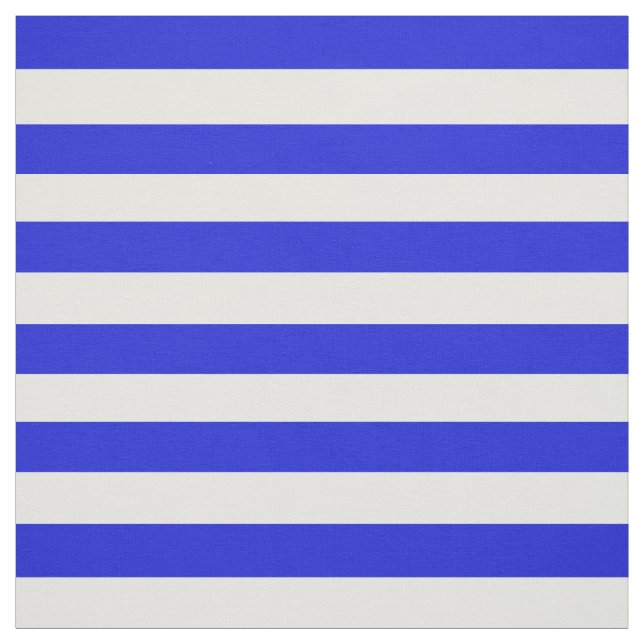 Snow white, Royal blue stipe, stripes Fabric (Swatch)