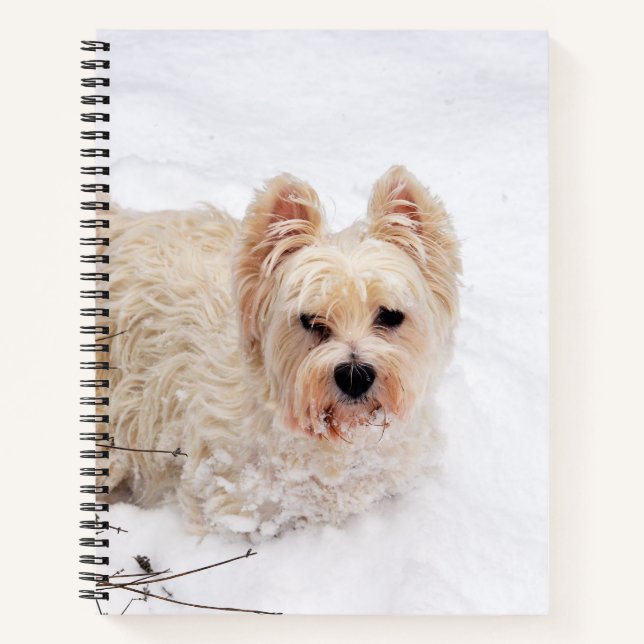 Snow White Westie Dog Photo 8x11 Notebook (Front)