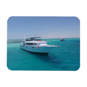 Snow-white yacht Dahab Lady on Red sea Postcard Magnet
