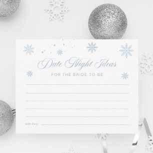 Snow Winter Bridal Shower Date Night Ideas Card