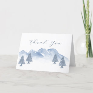 Snow Winter Mountain Baby Shower Thank You Card