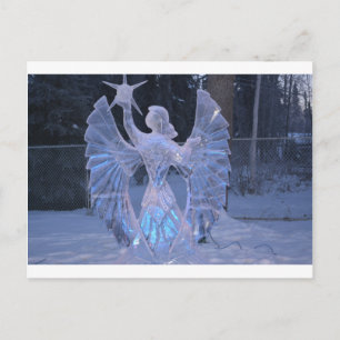 Snow Winter Sculpture angel Christianity Faith Postcard