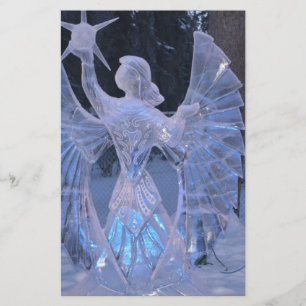 Snow Winter Sculpture  angel  Christianity Faith Stationery