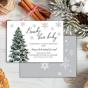Snow Winter Tree Books for Baby Enclosure Card