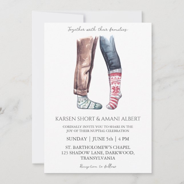 snow winter wonderland wedding invitations (Front)