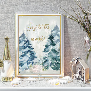  Snow Winter Wonderland Woodland Animal Poster