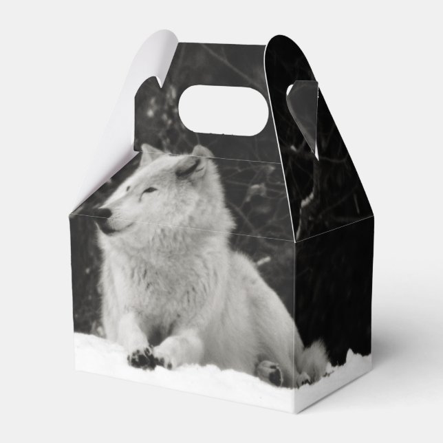 Snow Wolf Favour Box (Front Side)