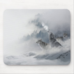Snow Wolf Winter Wildlife Mouse Pad