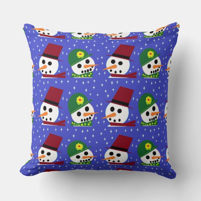 SNOW WOMAN SNOW MAN SNOW PEOPLE PILLOW (Front)