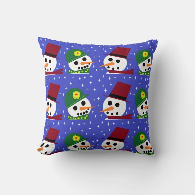 SNOW WOMAN SNOW MAN SNOW PEOPLE PILLOW (Front)