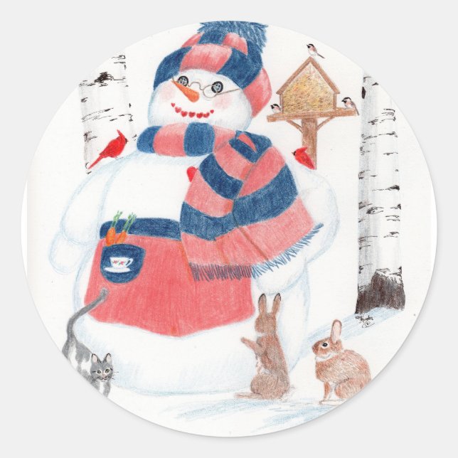 Snow woman sticker (Front)