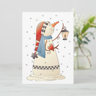Snow Woman With A Lantern Invitation