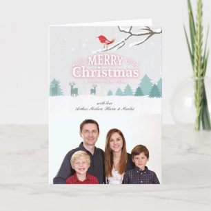 Snow Wonderland Christmas New Year Photo Greeting Holiday Card