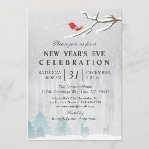 Snow Wonderland New Year's Eve Party Invitation