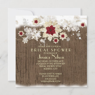 Snow Wood Christmas Bridal Shower Invitation