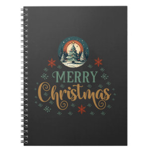 Snow Xmas Christmas Globe Notebook