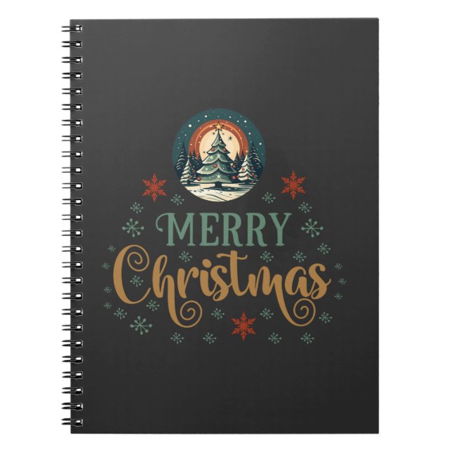 Snow Xmas Christmas Globe Notebook (Front)