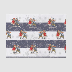 Snowball Children Christmas Striped Snowflake Tissue Paper