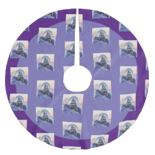 Snowball Christmas tree winter snowfall Brushed Polyester Tree Skirt