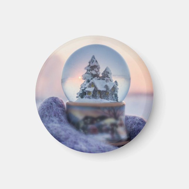 Snowball Christmas tree winter snowfall  Magnet (Front)