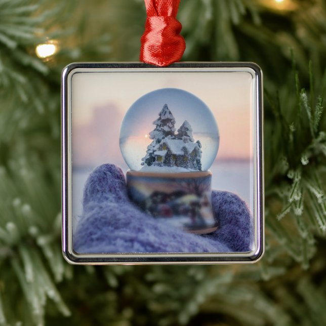 Snowball Christmas tree winter snowfall  Metal Ornament (Tree)