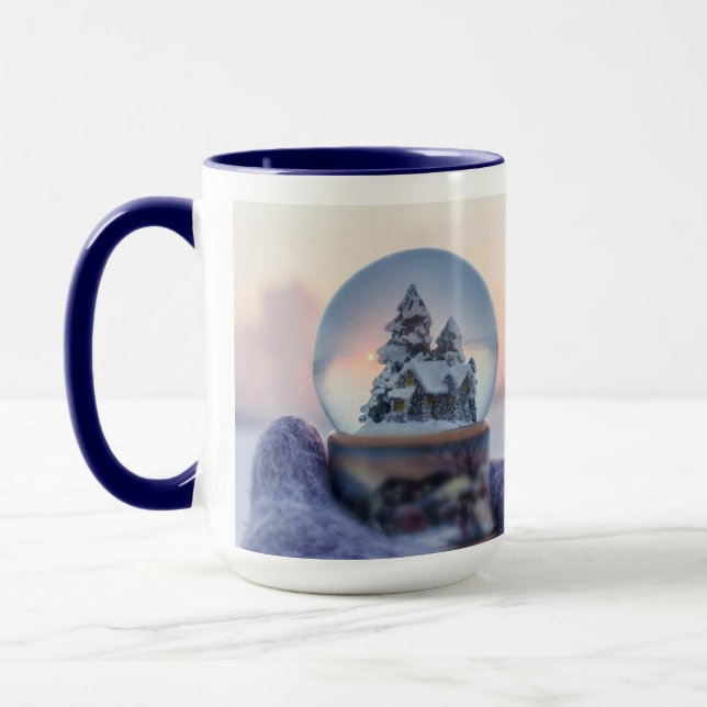 Snowball Christmas tree winter snowfall  Mug (Left)