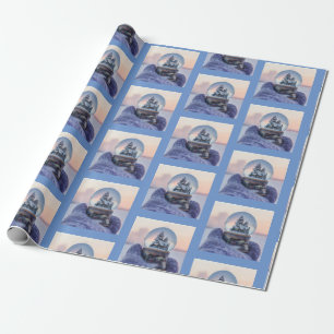 Snowball Christmas tree winter snowfall Wrapping Paper