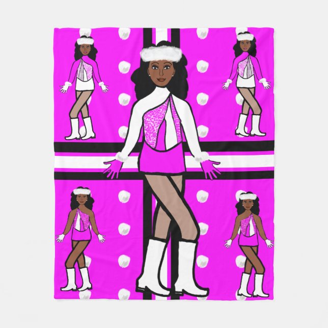 Snowball Dancer Pink Fleece Blanket (Front)