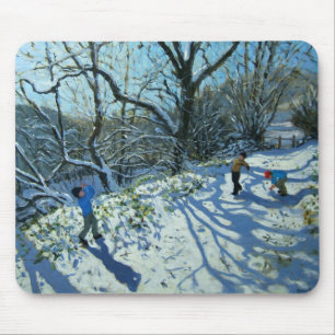 Snowball fight Derbyshire Mouse Pad