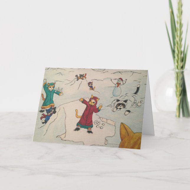 Snowball Fight Holiday Card (Front)