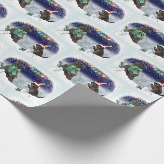Snowball Fight Wrapping Paper (Corner)